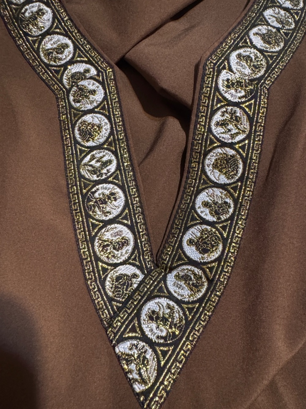 Brown Embroidered V-Neck Women’s Top - Picture 7 of 9